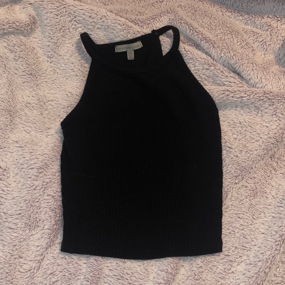 Ribbed Halterneck Crop Top XS